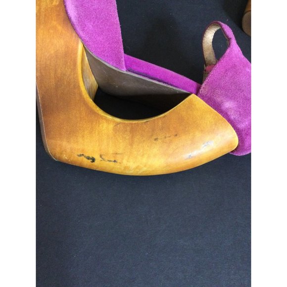 Jeffrey Campbell Foxy Wood Platform High Heel Shoes Adjustable Size 6 6M - Picture 10 of 14